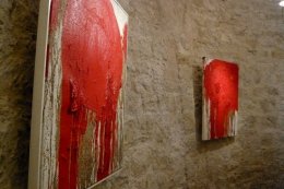 Vernissage AUFERSTEHUNG (Hermann Nitsch) - Dionysos oder Christus  Kunst im Karner