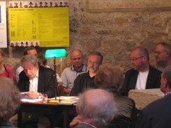 v.l.n.r.: Karlheinz Pilcz, Ludwig Matzner & Roland Burger © Hommage a Franz M. Rinner - Kunst im Karner - St. Othmar