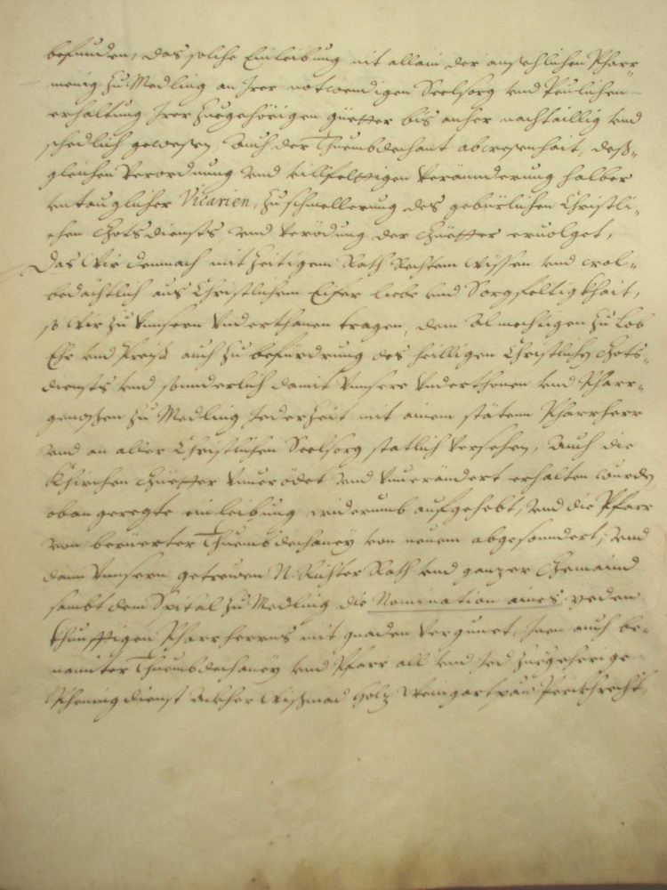 Kaiserlicher Gabebrief fr den Markt Mdling, 12. Nov. 1556