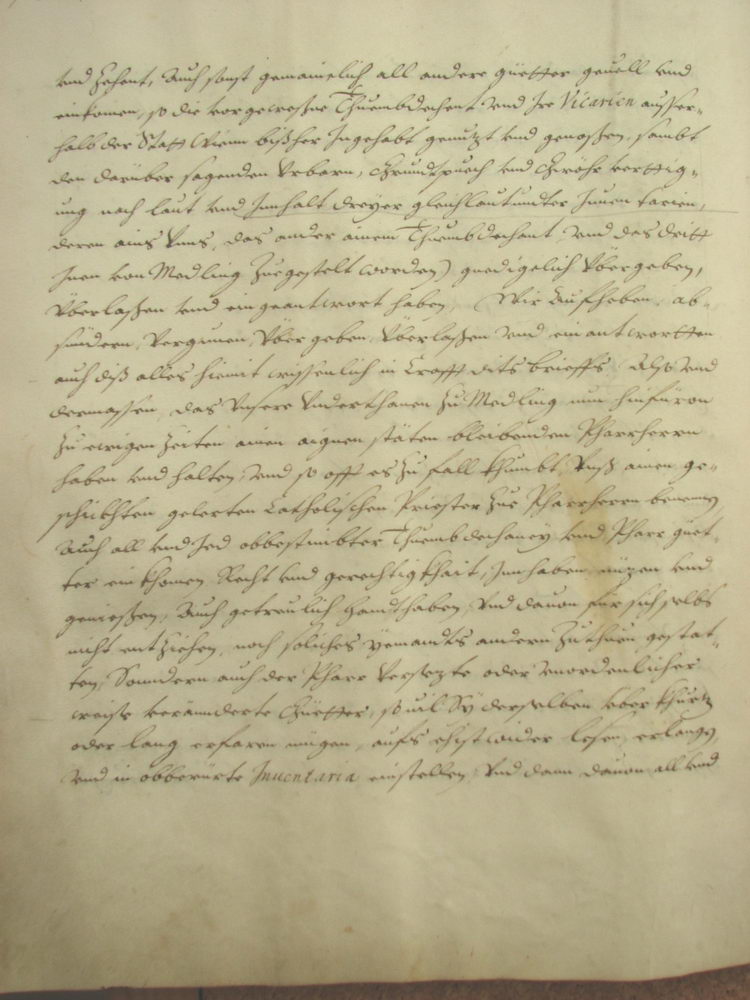 Kaiserlicher Gabebrief fr den Markt Mdling, 12. Nov. 1556