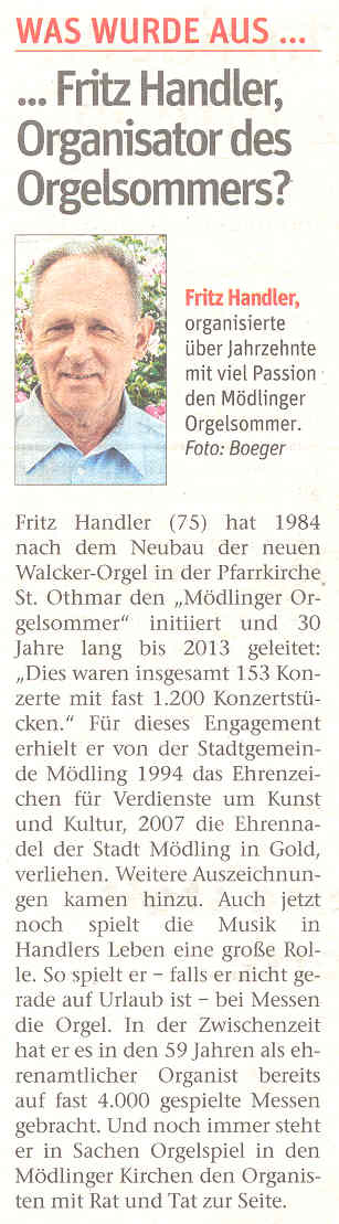 Fritz Handler in der NN