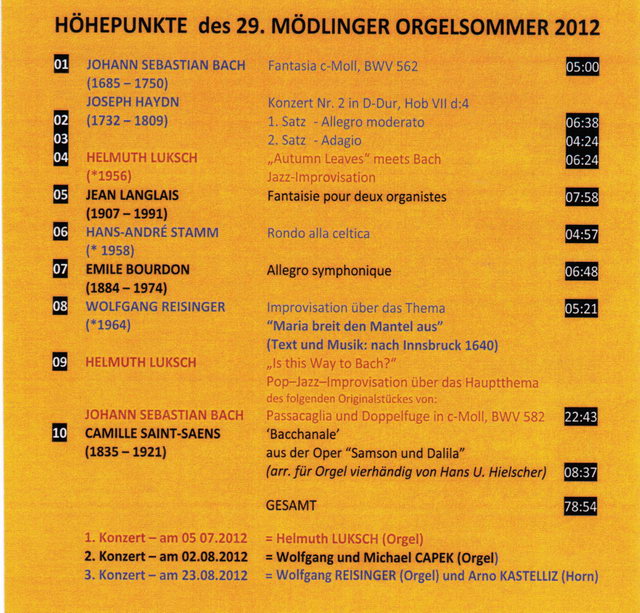 CD Orgelsommer 2012