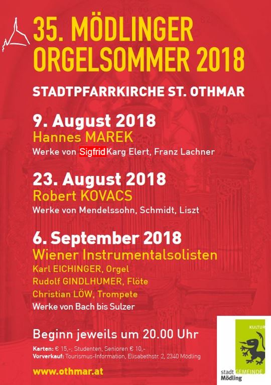 Mdlinger Orgelsommer 2018