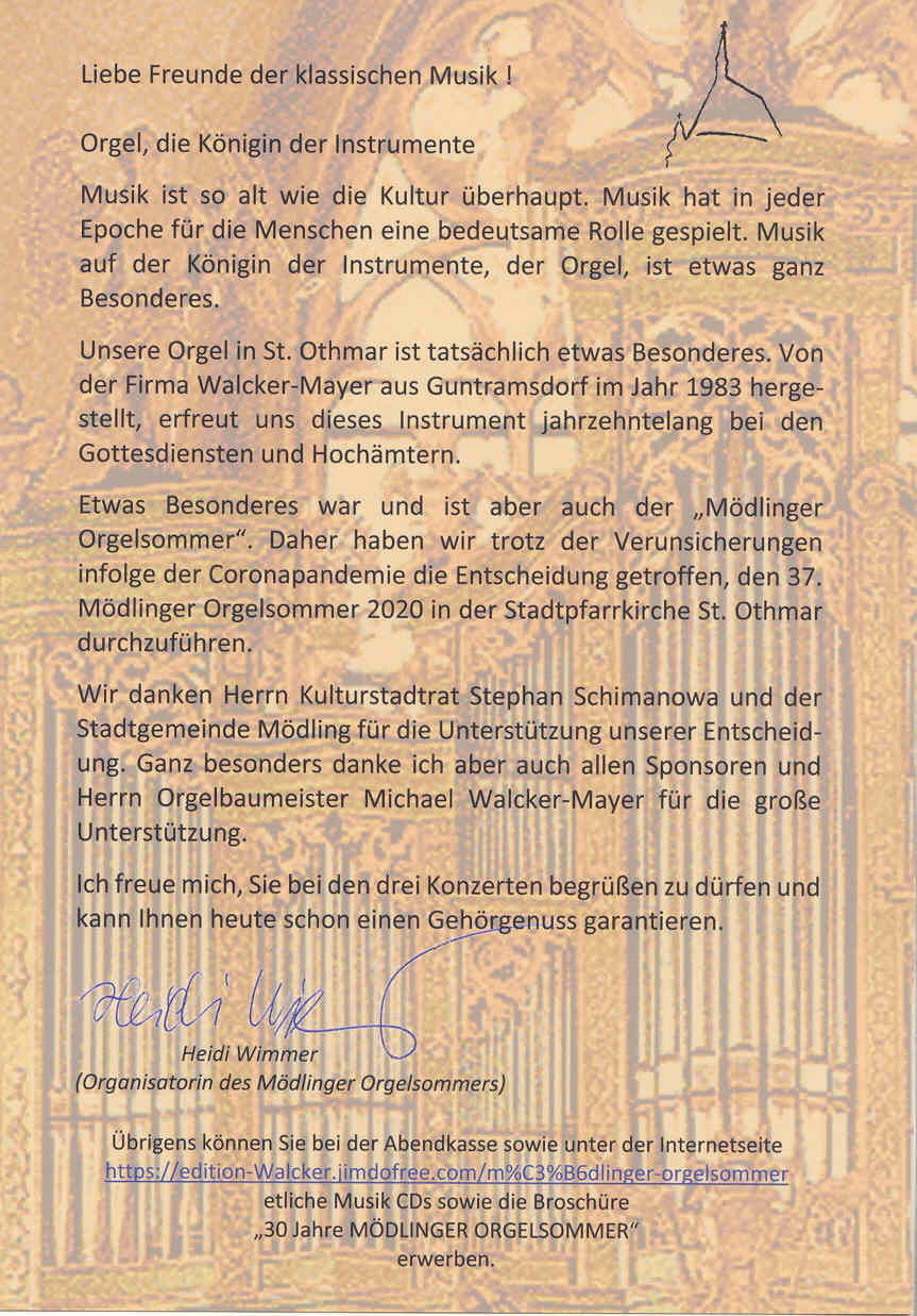 Mdlinger Orgelsommer 2020