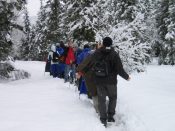 Beginn einer Schneeballschlacht - Pfarrwallfahrt nach Mariazell � Pfarre St. Othmar in M�dling