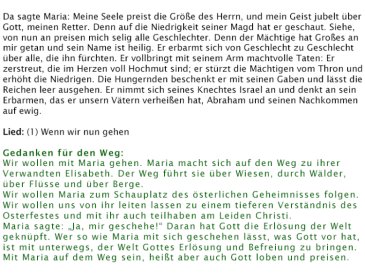 Aus Wallfahrerhefterl - Pfarrwallfahrt nach Mariazell 2006 � B�rbl Metz - Pfarre St. Othmar in M�dling