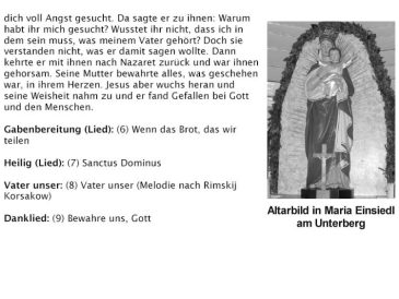 Aus Wallfahrerhefterl - Pfarrwallfahrt nach Mariazell 2006 � B�rbl Metz - Pfarre St. Othmar in M�dling