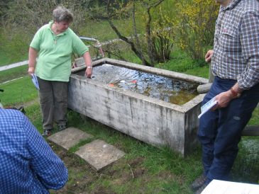 Andacht "Gott vertrauen" bei Brunnen bei gr�ner Wiese vor Seebach - Fu�wallfahrt nach Mariazell 2008 � Pfarre St. Othmar in M�dling