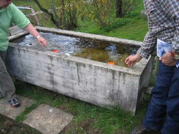 Andacht "Gott vertrauen" bei Brunnen bei gr�ner Wiese vor Seebach - Fu�wallfahrt nach Mariazell 2008 � Pfarre St. Othmar in M�dling