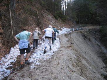 Kernhofer Gscheid, letzter Anstieg im Graben - Fu�wallfahrt nach Mariazell 2008 � Pfarre St. Othmar in M�dling